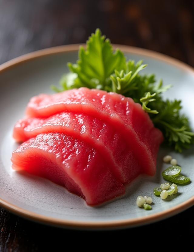 鮪の刺身と季節のあしらい