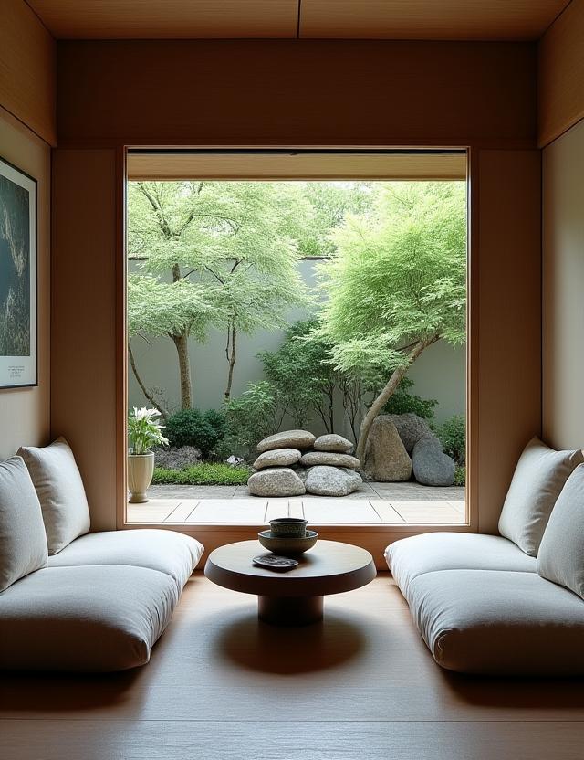 坪庭が見えるプライベート個室